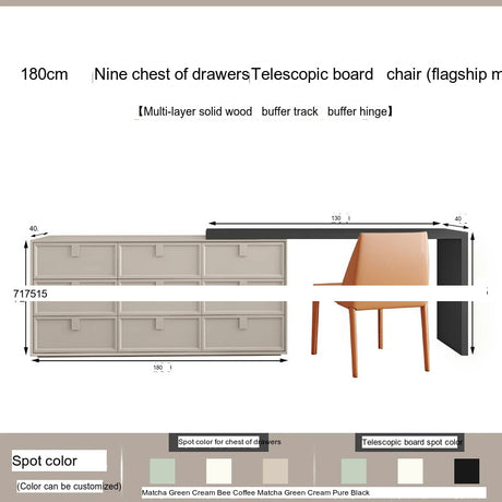 KOCU HOME Alaric Elegant Retractable Study Desk from KOCU HOME