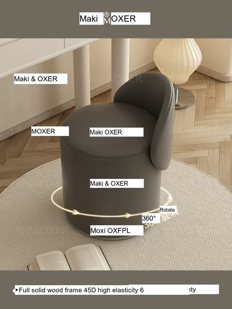MOXER Elowen Luxurious Leather Makeup Stool from MOXER