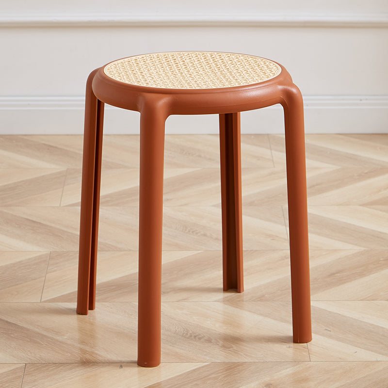 NIYE Cambria Thickened Round Stool - Stackable Rattan Design from NIYE