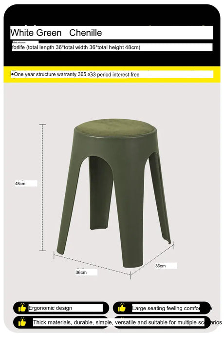ABOUT WHITE Esmira Nordic Thickened Plastic Small Stool from ABOUT WHITE