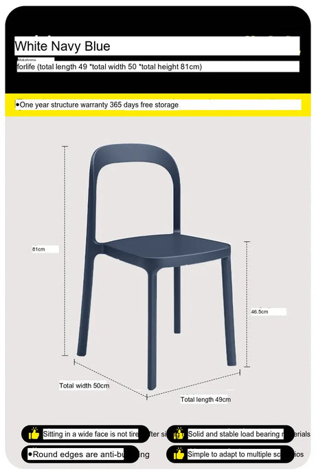 ABOUT WHITE Evangeline Minimalist Plastic Chair for Small Spaces from ABOUT WHITE