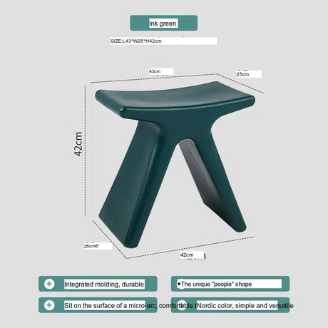 ABOUT WHITE Lysander Nordic Plastic Stool Modern Simple Design Home Bench from ABOUT WHITE