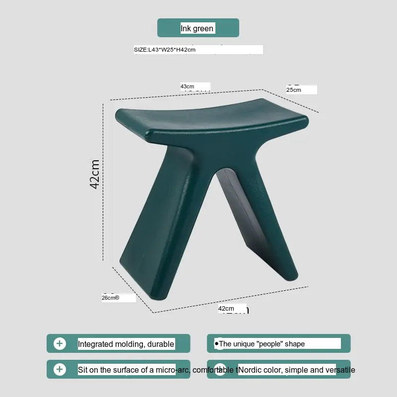 ABOUT WHITE Lysander Nordic Plastic Stool Modern Simple Design Home Bench from ABOUT WHITE