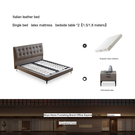 MOYU Amaryllis Creamy Stylish Retro Luxury Leather Bed from MOYU
