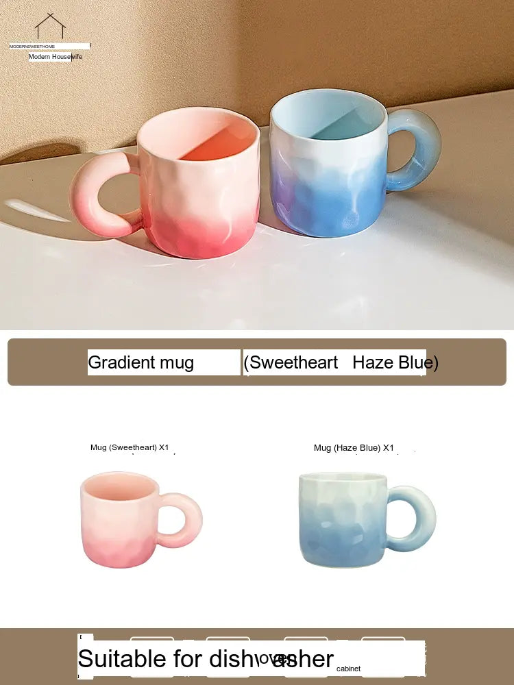 MH Elowen Stylish Gradient Coffee Cup with Glass Accent from MH