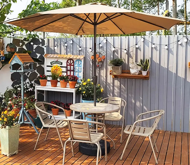 MOJIA Florian Porcelain Pillar Garden Umbrella for Outdoor Lounging from MOJIA