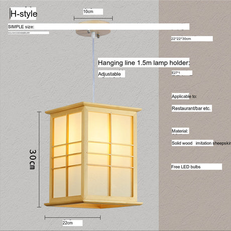 BOJI Kaori Elegant Wooden Japanese Ceiling Lamp - Outdoor Gazebo Light from BOJI