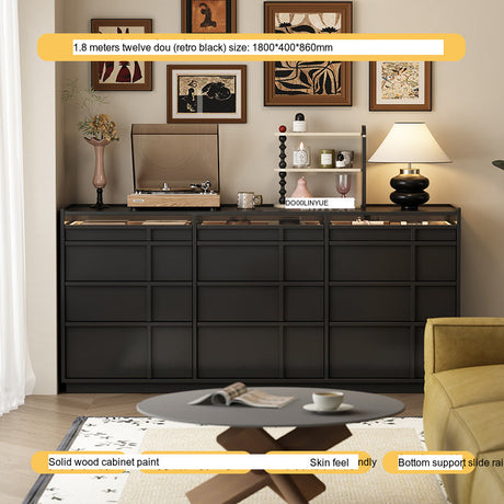 LINYUE Bennett Retro Solid Wood Multi-Drawer Cabinet from LINYUE