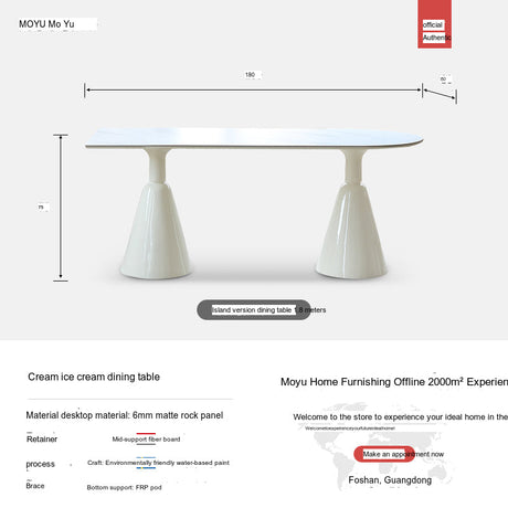 MOYU Corazon Elegant Creamy Rockboard Dining Set from MOYU
