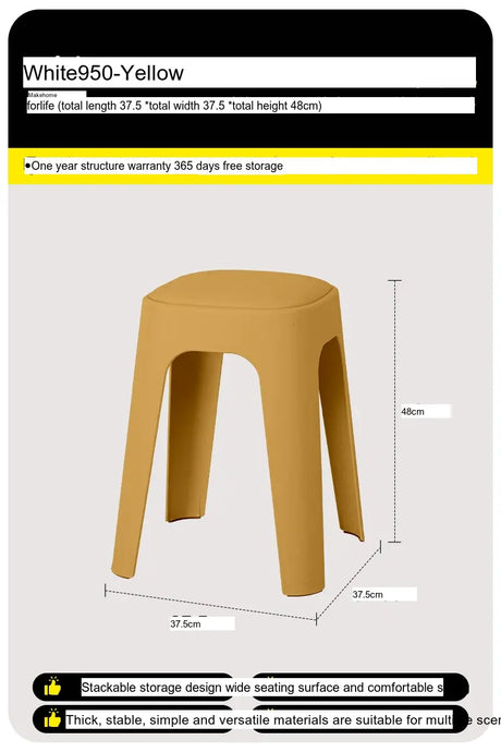 ABOUT WHITE Santiago Minimalist Plastic Low Stool from ABOUT WHITE