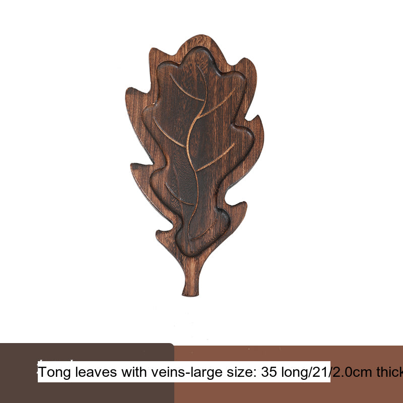PAULOWNIA YOKOHAMA Elegant Leaf-Shaped Wooden Pallet Tray from PAULOWNIA