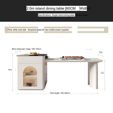 QUANMU Santiago Elegant Creamy Dining Table from QUANMU