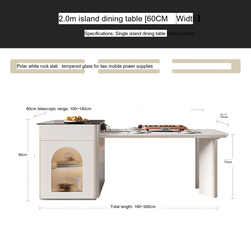 QUANMU Santiago Elegant Creamy Dining Table from QUANMU
