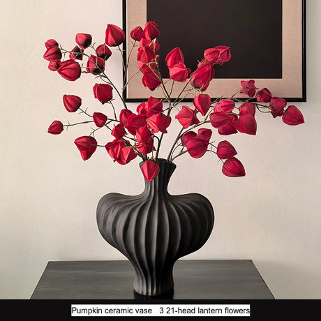 LIVETAI Isadora Elegant Black Ceramic Vase Decor from LIVETAI