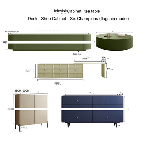 KOCU HOME Isadora Sleek Modern TV Cabinet Coffee Table Combination from KOCU HOME