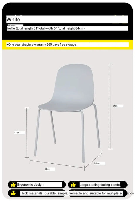 ABOUT WHITE Isolde Minimalist Stackable Dining Chair from ABOUT WHITE