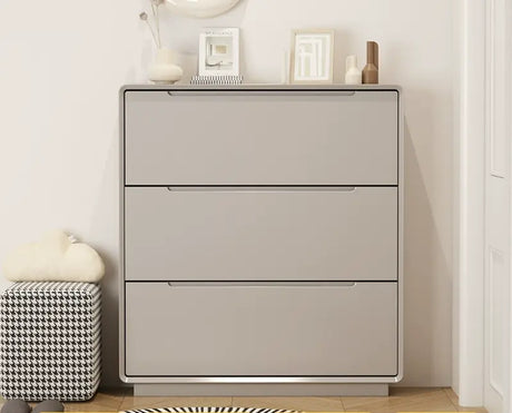 LINYUE Elara Minimalist Cream Flip Shoe Cabinet from LINYUE