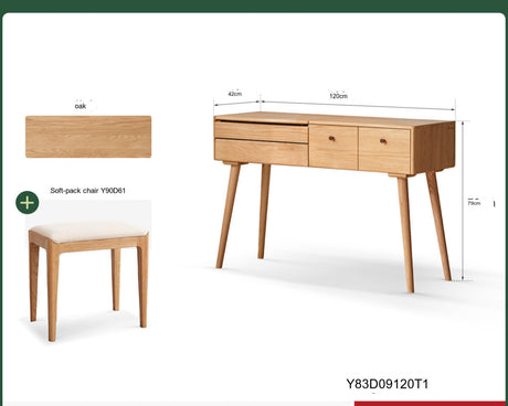 GENJI Callidora Elegant Minimalist Flip Dressing Table from GENJI