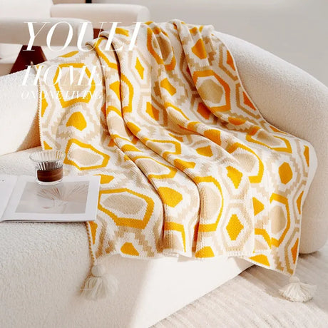 YOULI Genevieve Soft Cozy Knitted Blanket from YOULI