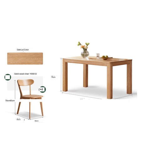 GENJI Tetsuya Elegant Solid Wood Dining Table Set from GENJI