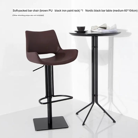 ABOUT WHITE Isabeau Nordic Simple High-Foot Bar Chair with Rotation & Light Luxury. from ABOUT WHITE