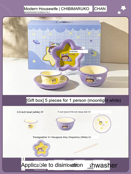 MH Isolde Cherry-Printed Durable Ceramic Dish Set from MH