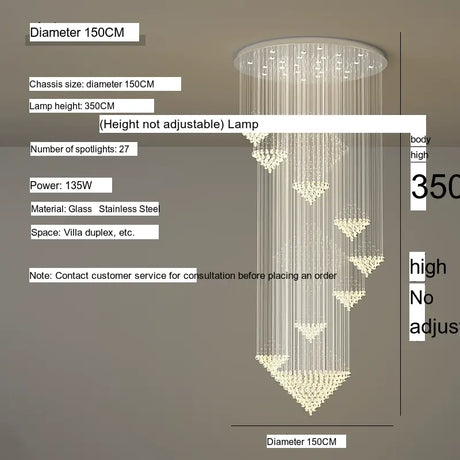 YDZM Minato Elegant Crystal Ceiling Lamp from YDZM