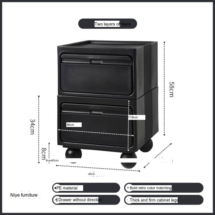 NIYE Calypso Minimalist Nordic Bedroom Storage Side Cabinet from NIYE