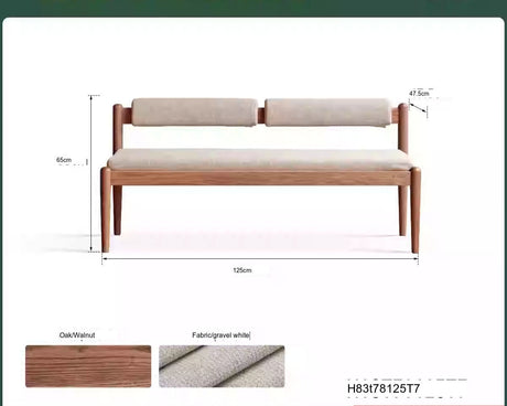GENJI Haruki Elegant Solid Oak Dining Bench from GENJI