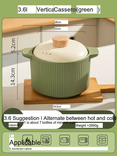 MH Sanzhi High-Temperature Ceramic Casserole Pot from MH