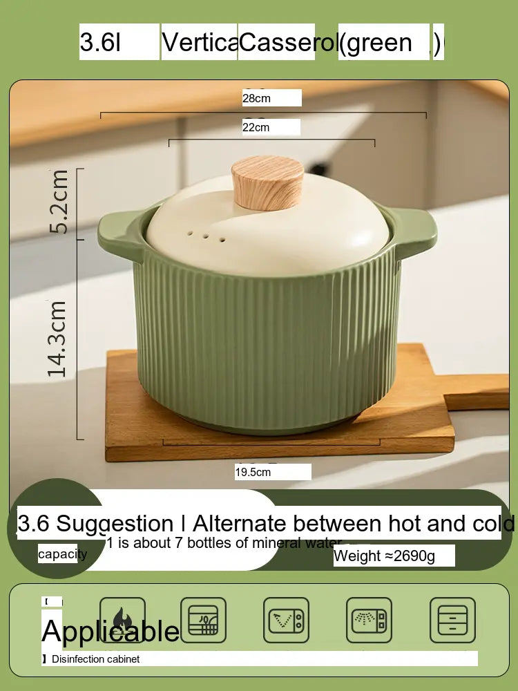 MH Sanzhi High-Temperature Ceramic Casserole Pot from MH