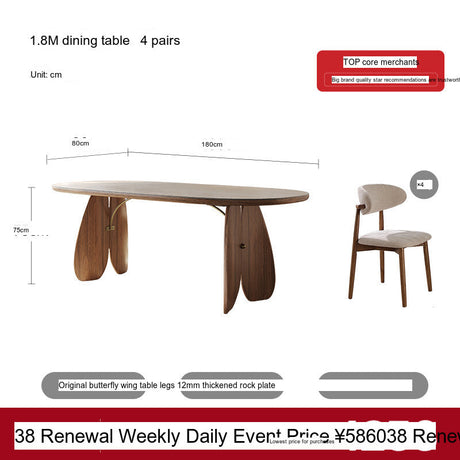 QUANMU Alaric Elegant Rock-Plate Oval Dining Table from QUANMU