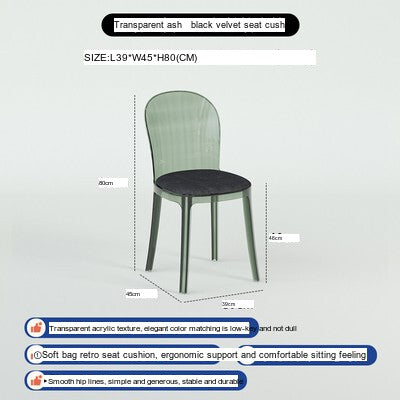 NIYE Isolde Modern Transparent Ghost Chair from NIYE