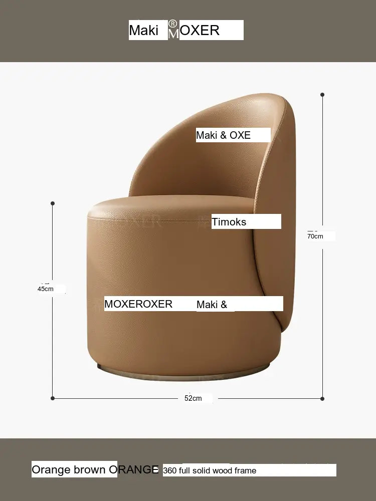 MOXER Araceli Elegant Leather Makeup Stool from MOXER
