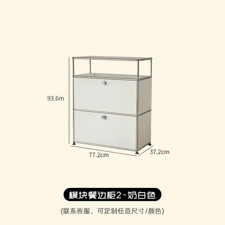 LAIMO Beatrice Retro Modular Stainless Steel Living Room Cabinet from LAIMO