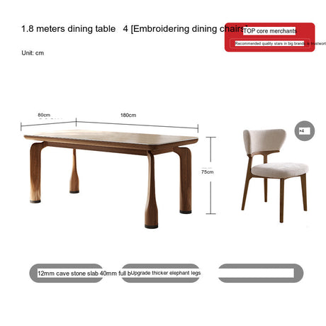 QUANMU Elowen Retro Simple Luxury Dining Table from QUANMU