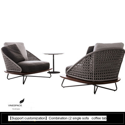 RATTAN SPACE Elysium Waterproof Natural Wood Footstool Set from RATTAN SPACE