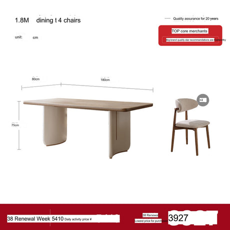 QUANMU Santiago Elegant Rock Plate Compact Dining Table from QUANMU