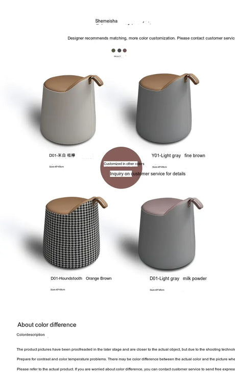 MOXER Juniper Luxe Minimalist Leather Makeup Stool from MOXER
