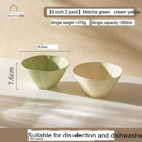 MH Isadora Elegant Ceramic Ramen Bowl Set. from MH