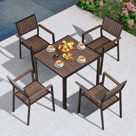 ZIYE Marcellus Weather-Resistant Wooden Table & Chair Set from ZIYE