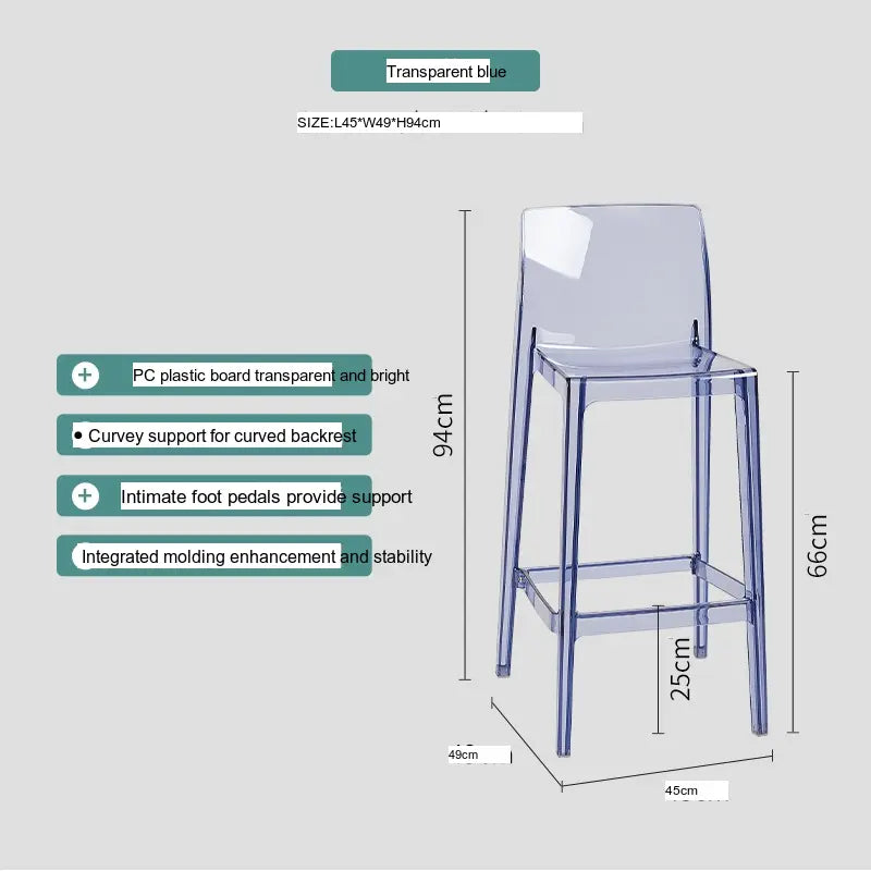 ABOUT WHITE Callidora Elegant Luxury Transparent Bar Chair from ABOUT WHITE