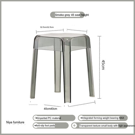 NIYE Elowen Elegant Transparent Acrylic Bar Stool from NIYE