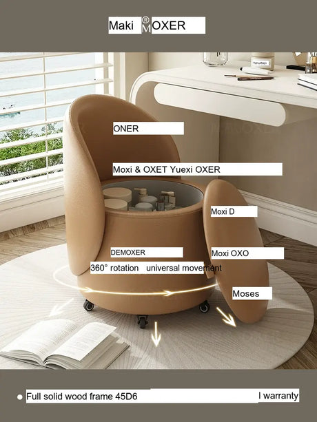MOXER Aria Luxury Movable Makeup Stool from MOXER