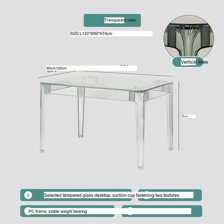 ABOUT WHITE Santiago Scandinavian Minimalist Glass Dining Table from ABOUT WHITE