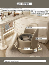 MOXER Elowen Elegant Genuine Leather Rotating Makeup Stool from MOXER