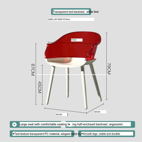ABOUT WHITE Isolde Sleek Transparent Modern Makeup Chair from ABOUT WHITE