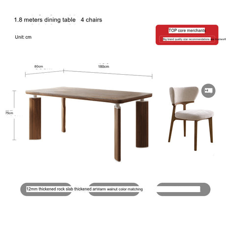 QUANMU Santiago Elegant Solid-Wood Rectangular Dining Table from QUANMU