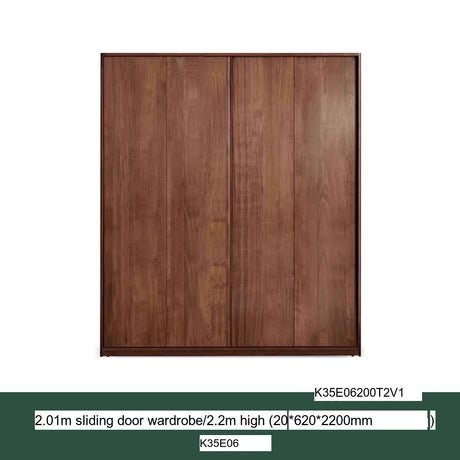 GENJI Sapporo Rustic Black Walnut Sliding Door Wardrobe from GENJI