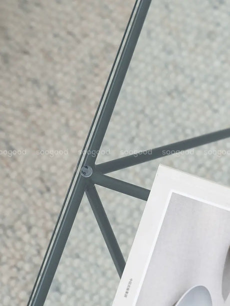 SOOGOOD Amaris Vintage Glass Square Coffee Table Modern Minimalist Wabi-Sabi Style from SOOGOOD